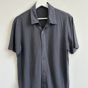 EUC Men's Theory Short-Sleeve Button Up Gray Medium